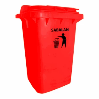 Мусорный бак с крышкой "Sabalan" 60 л (красный)